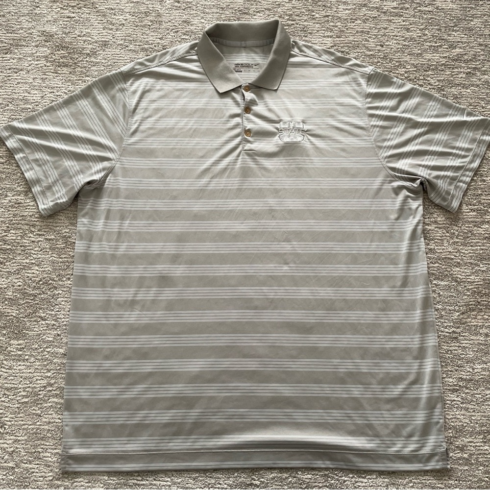 Nike Golf Utah State Aggies Tour Performance Dri-Fit Polo Men’s 3XL Beige Gray